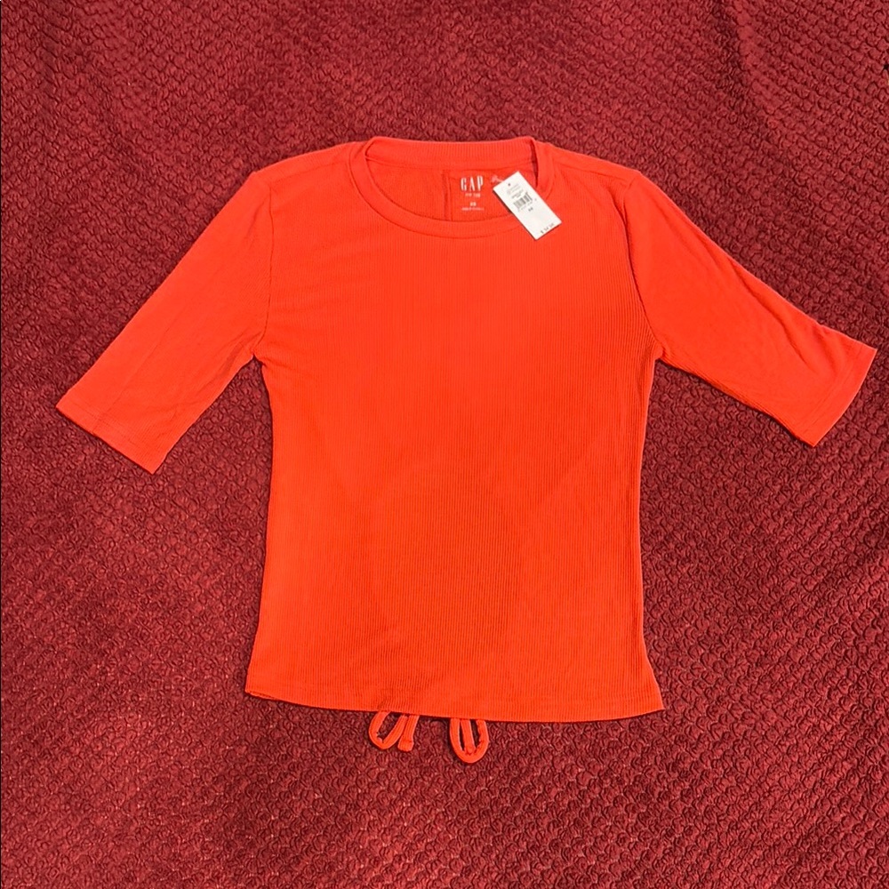 GAP Bright Orange Rib Tee - XS